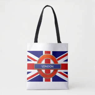 London Metro Sign British Flag Tote Bag