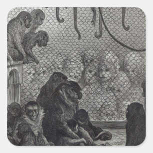 London' Monkeys Square Sticker