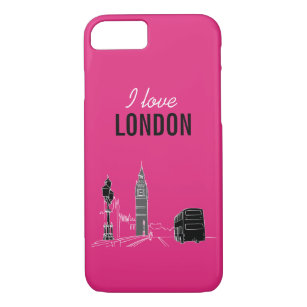 London Neon Modern Pop Art Sketch Black Cool Case-Mate iPhone Case