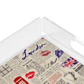 London Newspaper Pattern Acrylic Tray (Corner)