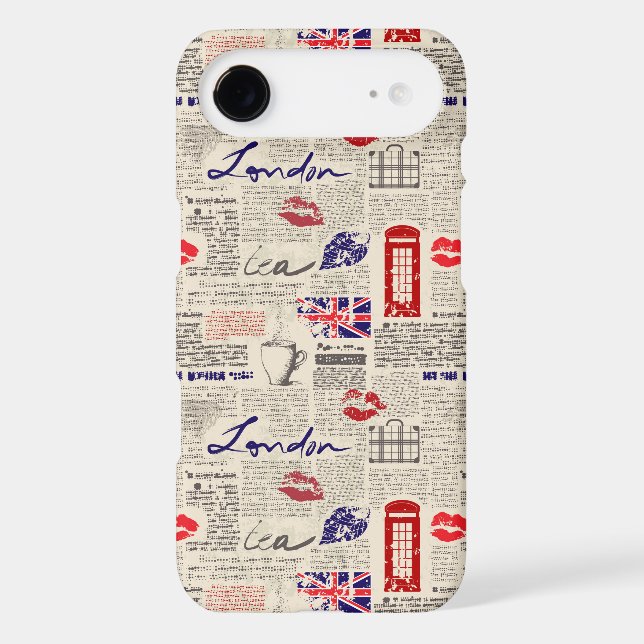 London Newspaper Pattern Case-Mate iPhone Case (Back)