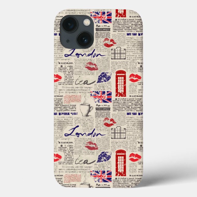 London Newspaper Pattern Case-Mate iPhone Case (Back)