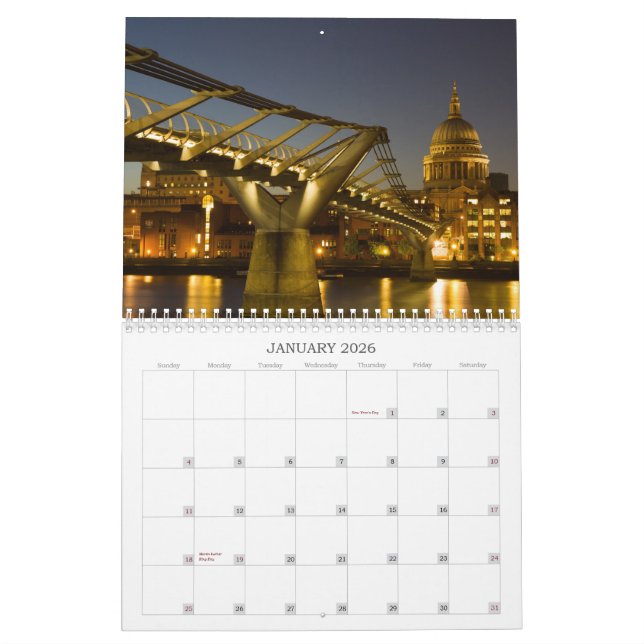 London - Night Shots Calendar (Jan 2026)