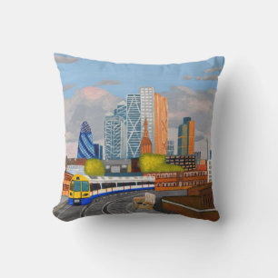 London Overground Throw Pillow