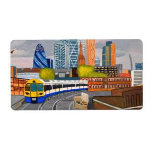 London Overground train business card label 