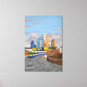 London overland train-Hoxton station canvas art 