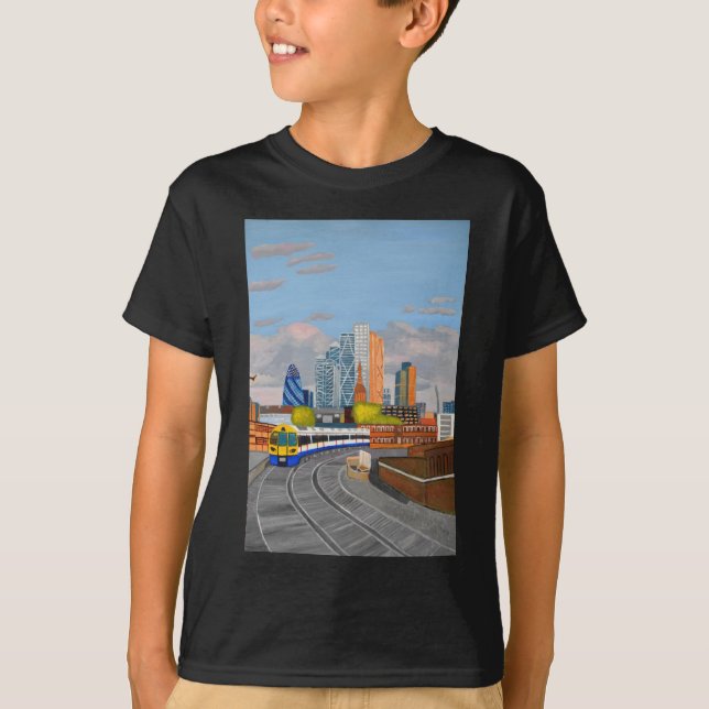 London Overland train- Hoxton station T-Shirt (Front)