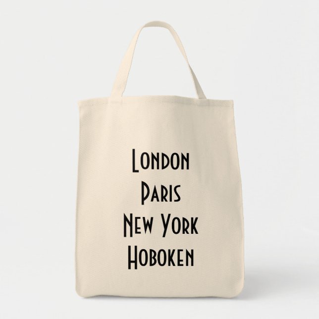 London Paris New York Hoboken Tote Bag (Front)