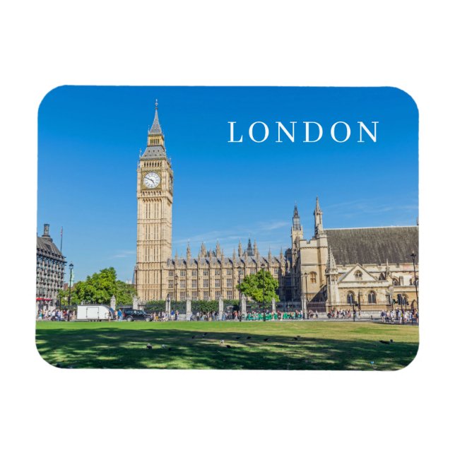 London Parliament Square view fridge magnet (Horizontal)