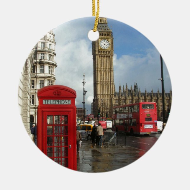 London Phone box & Big Ben (St.K) Ceramic Ornament (Front)