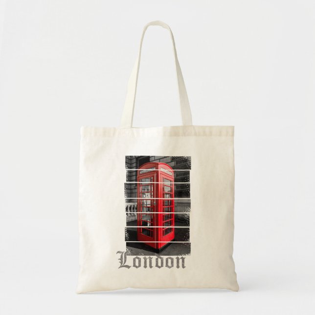London phone box souvenir gift tote bag (Front)