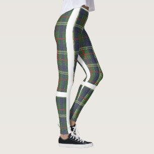 London Plaid Checked Navy Blue and Green Leggings