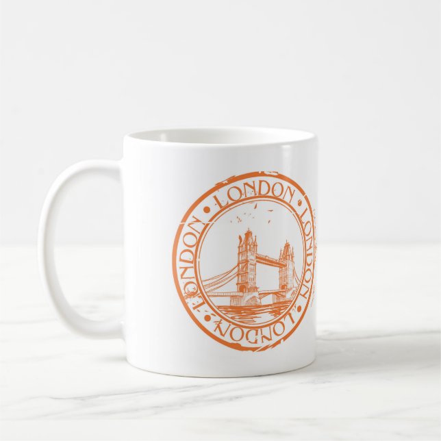 London Postage Cancellation Stamp Coffee Mug (Left)
