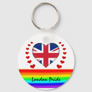 London Pride & Hearts & Rainbow Flag / Love Keychain