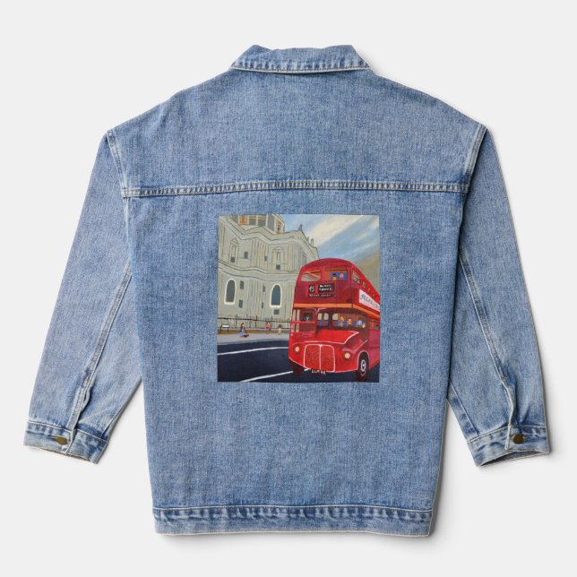 London Red Bus Denim Jacket  (Back)