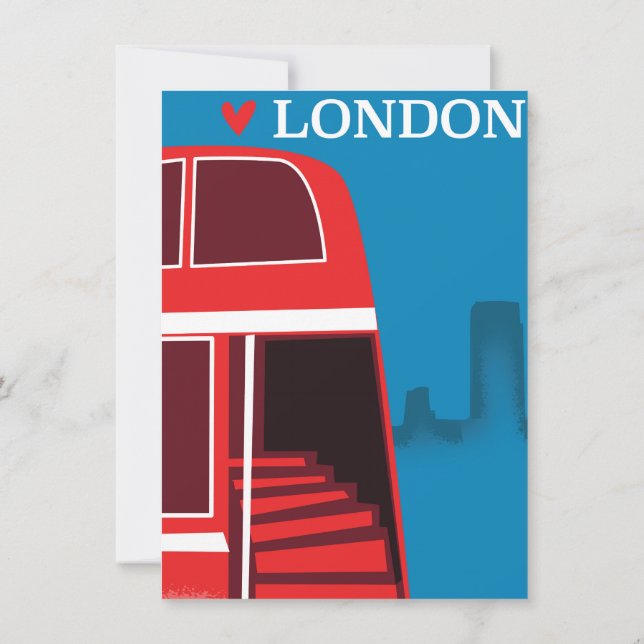 London Red Bus Invitation (Back)