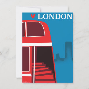 London Red Bus Invitation