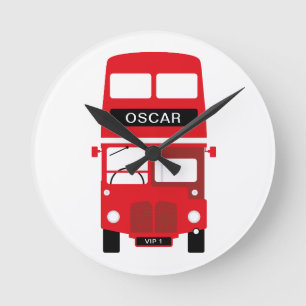London Red Bus Personalised Clock