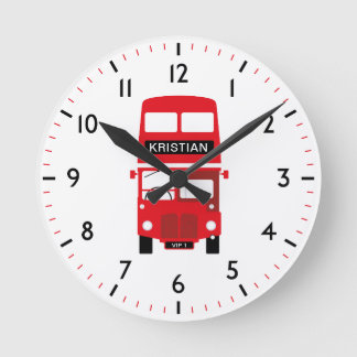 London Red Bus Personalised Numbered Clock