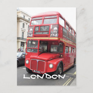 London Red Bus postcard
