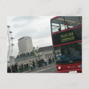 London Red Bus Postcard