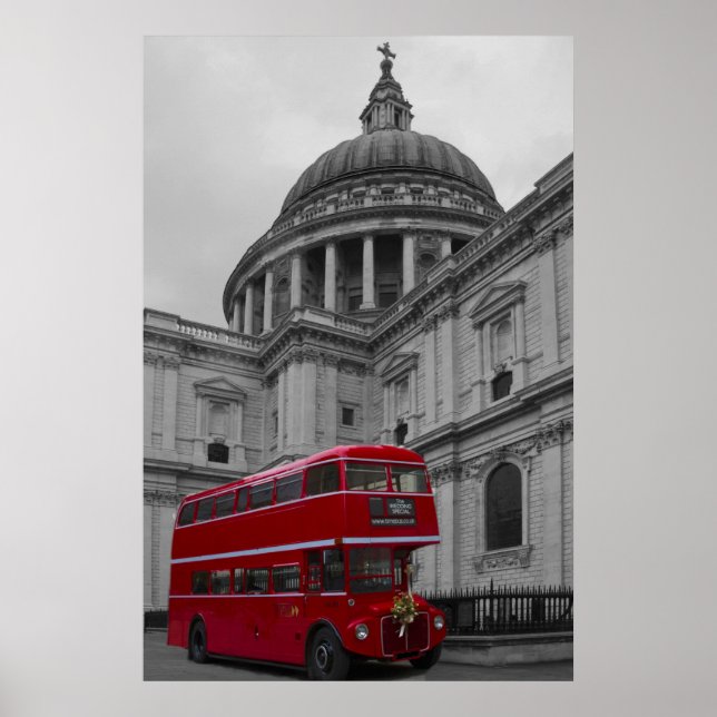 London Red Bus Poster (Front)