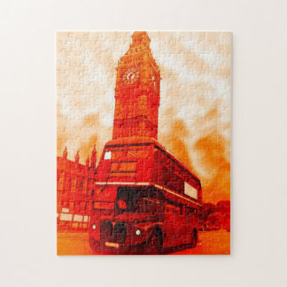 London Red Bus & the Big Ben Art Travel Jigsaw Puzzle