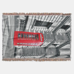 London Red Phone Box Throw Blanket