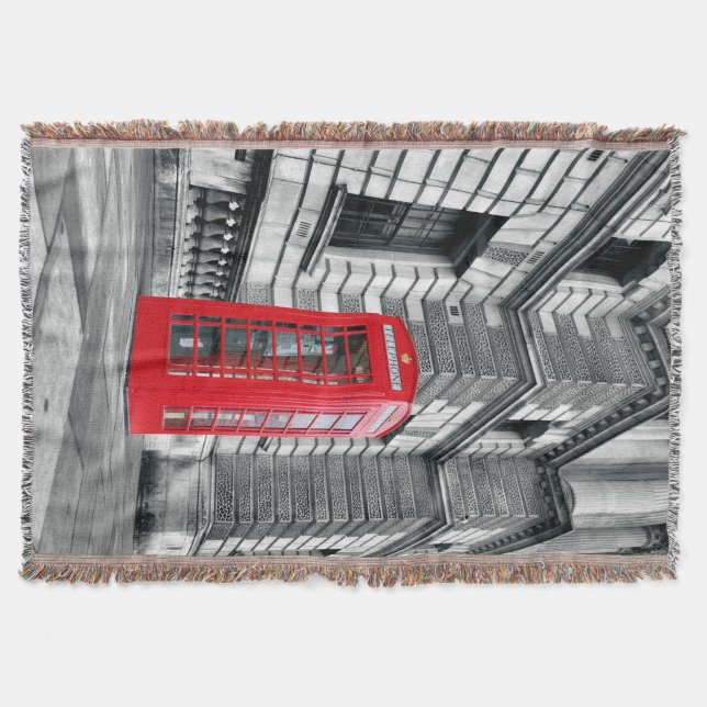 London Red Phone Box Throw Blanket (Front)