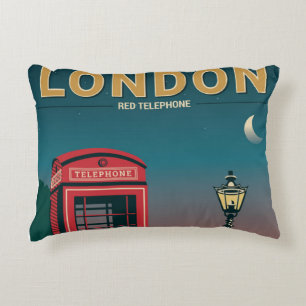 London Red Telephone Accent Pillow