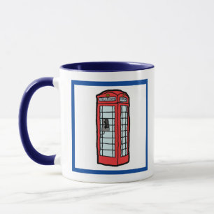 London Red Telephone Booth British Travel Ar Mug