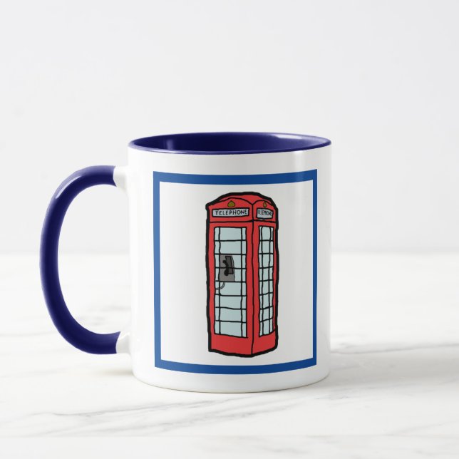 London Red Telephone Booth Iconic British Travel Mug (Left)