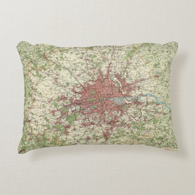 London Region Map Accent Pillow (Front)