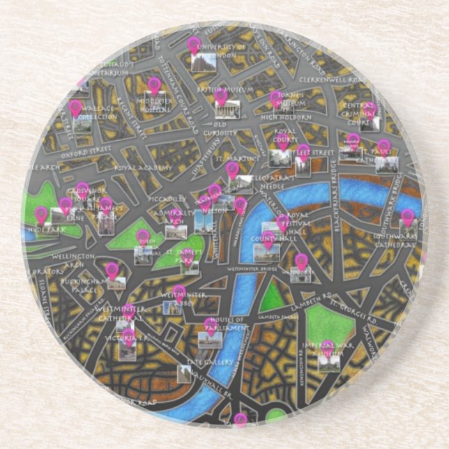 London Road Map Coaster (Front)