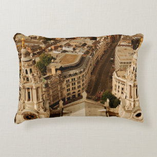 London rooftop view panorama with urban architectu accent pillow