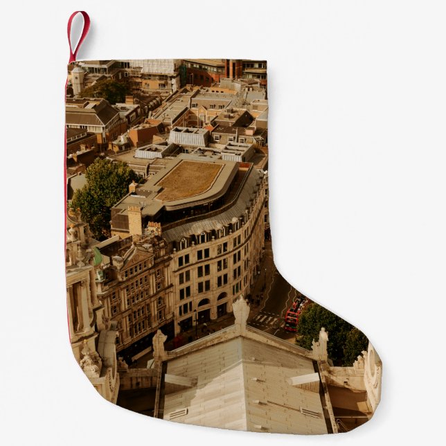 London rooftop view panorama with urban architectu small christmas stocking (Front)