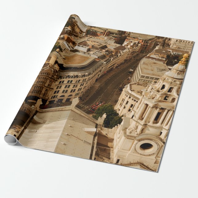 London rooftop view panorama with urban architectu wrapping paper (Unrolled)