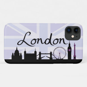 London Script on Union Jack Sky & Sites Purple Case-Mate iPhone Case
