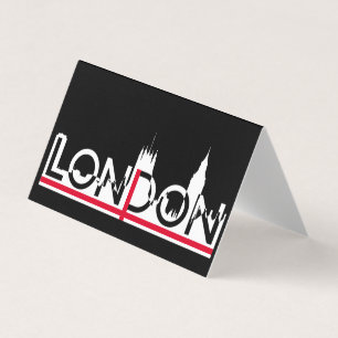 London silhouette and English flag Business Card