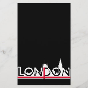 London silhouette and English flag Flyer