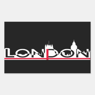 London silhouette and English flag Sticker
