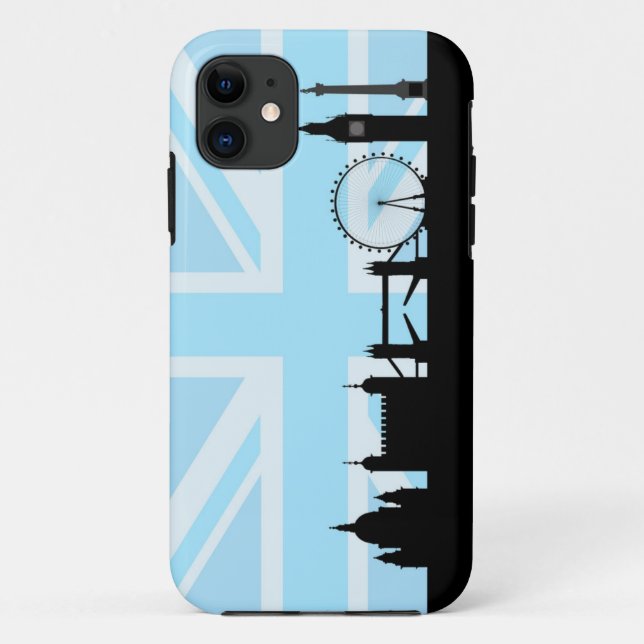 London Sites on Blue Union Jack Sky Case-Mate iPhone Case (Back)