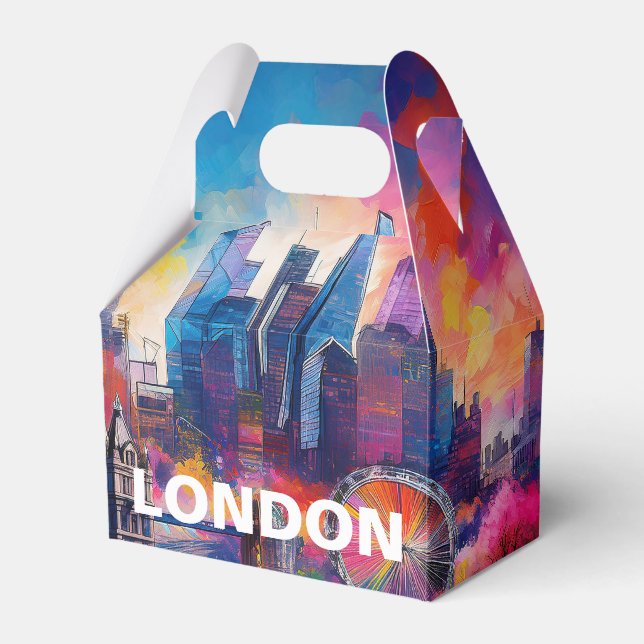 London Skyline Abstract Art Favor Box (Front Side)