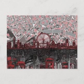 london skyline abstract postcard