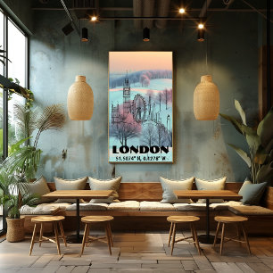 London: Skyline Art Coordinates and Photo Poster