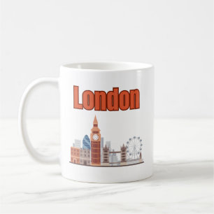 London Skyline Big Font Coffee Mug