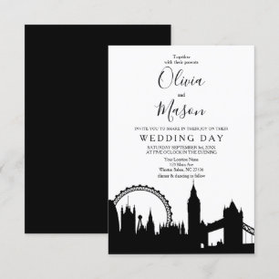 London Skyline Cityscape Wedding Invitation