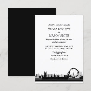 London Skyline Cityscape Wedding Invitation