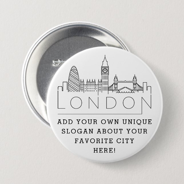 London Skyline | Custom Slog Button (Front & Back)