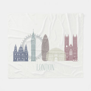 London Skyline Fleece Blanket
